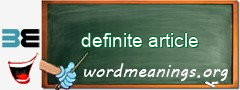 WordMeaning blackboard for definite article